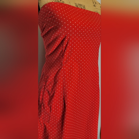 Tommy Hilfiger Red & White Polka Dot Strapless Summer Dress | Sz. L - Picture 3 of 5